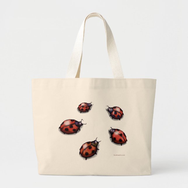 Ladybugs Large Tote Bag (Front)