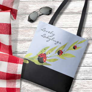 Ladybugs   Lovely Blue Should Tote Bag