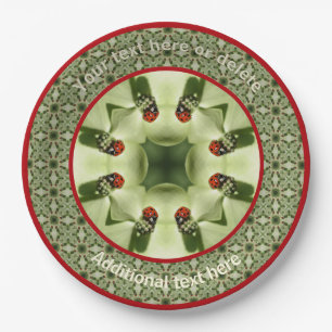 Ladybugs Nature Art Personalized Party  Paper Plate