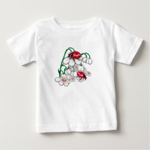 ladybugs on flors baby T-Shirt