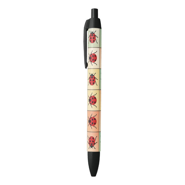 Ladybugs pattern black ink pen (Top (Vertical))
