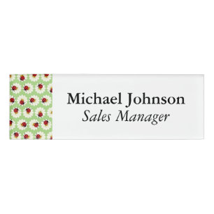 Ladybugs pattern name tag