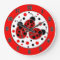 Ladybugs Polka Dots Wall Clock