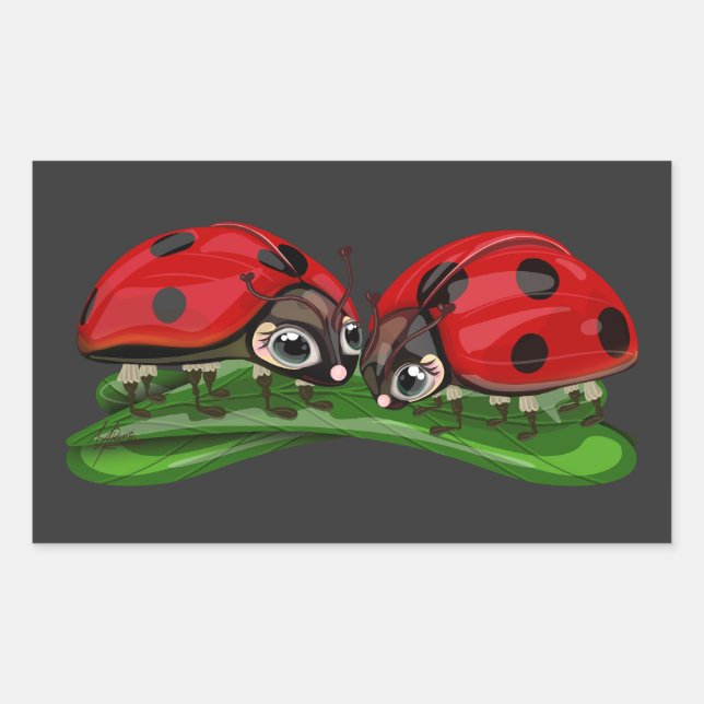 Ladybugs  rectangular sticker (Front)