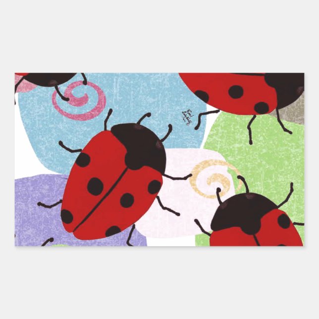 LADYBUGS RECTANGULAR STICKER (Front)