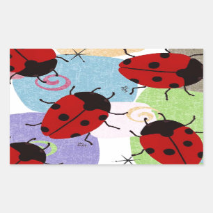 LADYBUGS RECTANGULAR STICKER