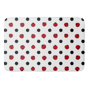 Ladybugs retro polka dots    bath mat