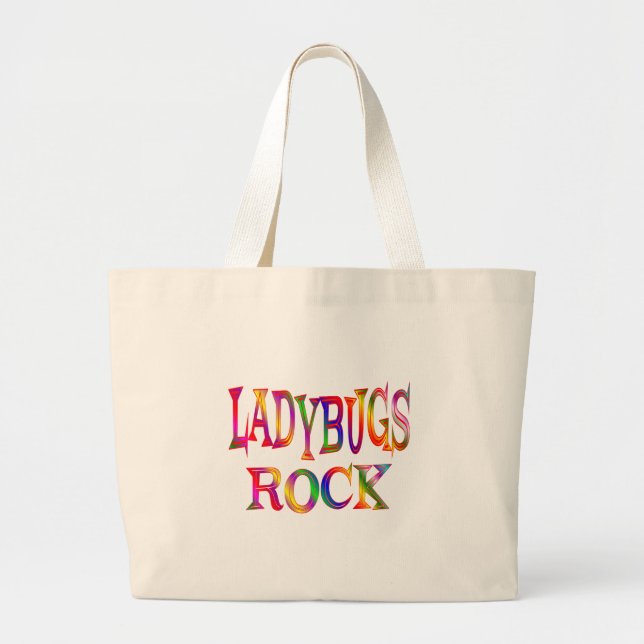 Ladybugs Rock Large Tote Bag (Front)