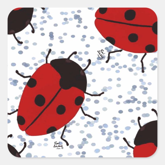 LADYBUGS SQUARE STICKER (Front)