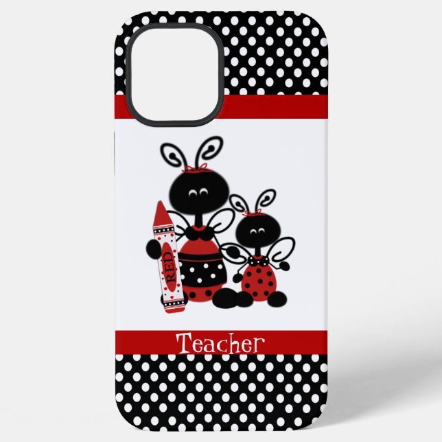 Ladybugs Teacher's iPhone Case (Back)