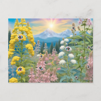 Ladybugs Visiting The Garden Postcard