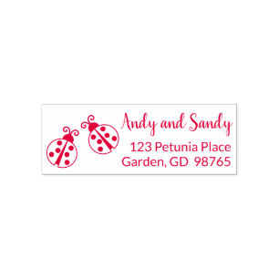 Ladybugs Wedding Return Address Stamp Self Inking