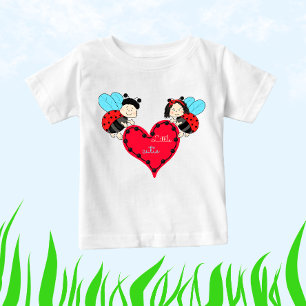 Ladybugs with heart baby T-Shirt