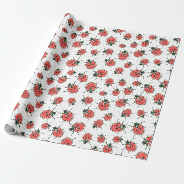 Ladybugs Wrapping Paper (Unrolled)