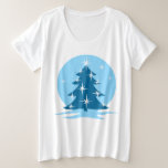 Lady's Blue Christmas Shirts Blue Tree T-Shirts<br><div class="desc">Women's Christmas T-shirt Festive Holiday T-shirts Plus Size Blue Christmas Tree Shirts & Gifts for Men Women Boys Girls and Baby Christmas Tree T-shirts Size 14 - 28 Plus Size Holiday Shirts Lady's Nondenominational Holiday Gifts Art & Design by Kim Hunter See www.kimhunter.ca for many more Christmas and Holiday Shirts...</div>