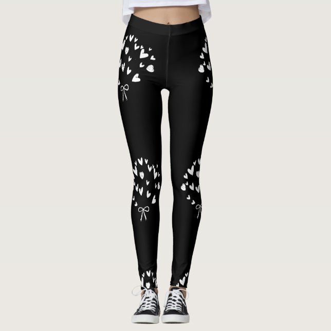 LADY'S HEARTS AND BOWS LEGGINGS (Front)
