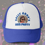 Lady's Hen Party Photo Trucker Hat<br><div class="desc">To celebrate a Hen Party. Designed for someone who is having a "Hen Party"! Lady's hat with your photo,  name choice,  and party wording. Hen Party cap. Add the name of the person whose party it is,  and also their photograph. Bachelorette Party baseball cap.</div>
