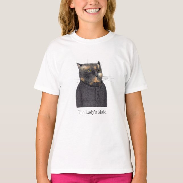 LADY'S MAID CAT Girls' Basic T-Shirt (Front)