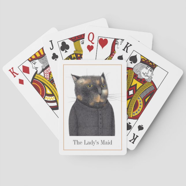 LADY'S MAID CAT Playing Cards + Text (Back)