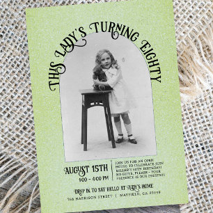 Lady's Turning Eighty 80th Birthday Open House Invitation