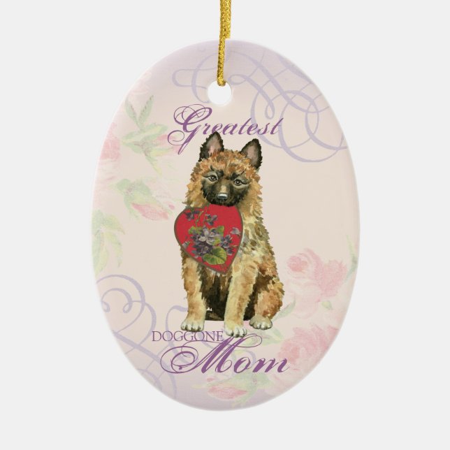 Laekenois Heart Mum Ceramic Ornament (Front)