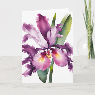 Laelia - Watercolor flowers Card