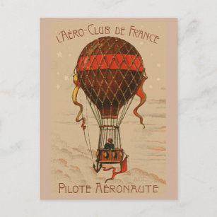 L'Aero-Club de France Hot Air Balloon Postcard