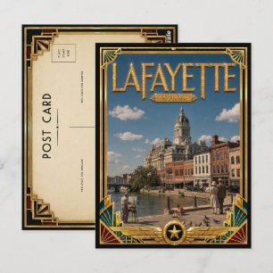 Lafayette Indiana Vintage Art Deco Golden Age Postcard
