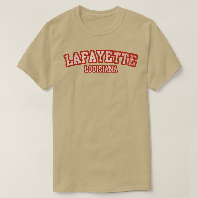 Lafayette Louisiana Athletic Text Sport Style  T-Shirt (Design Front)