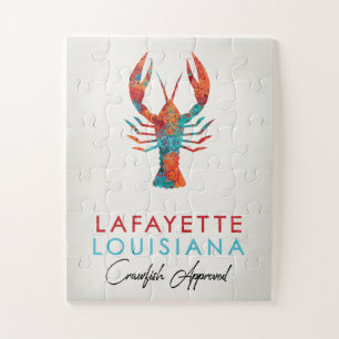 Lafayette Louisiana Crawfish Bright Jigsaw Puzzle