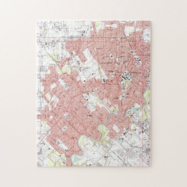 Lafayette Louisiana Map (1983) Jigsaw Puzzle (Vertical)