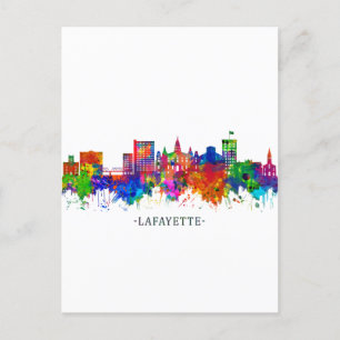 Lafayette Louisiana Skyline Holiday Postcard