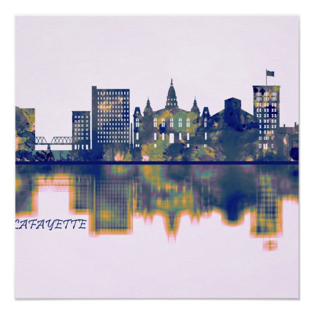 Lafayette Skyline Poster (Front)