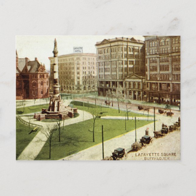 Lafayette Square Buffalo NY 1915 vintage Postcard (Front)