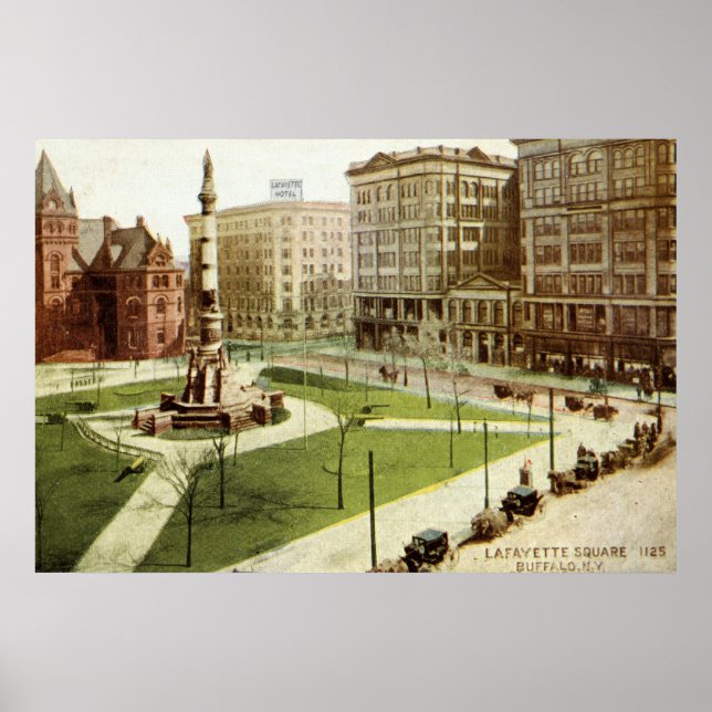 Lafayette Square Buffalo NY 1915 vintage Poster (Front)