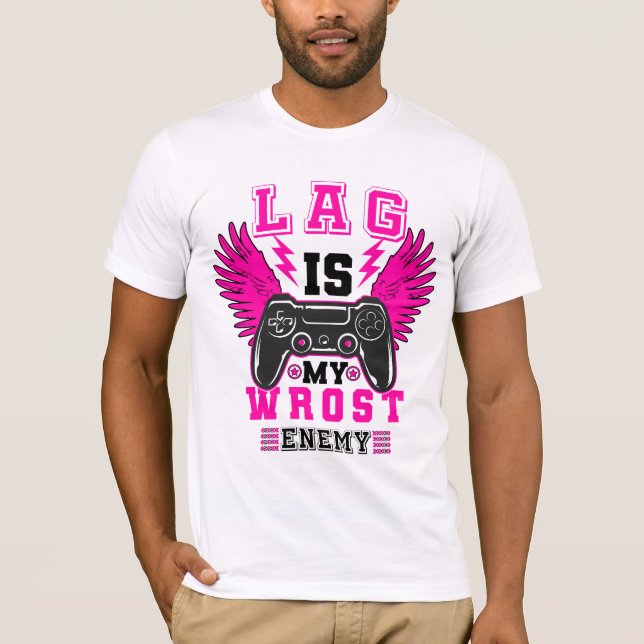 "Lag is my worst enemy" - Gamer graphic T-shirt (Front)