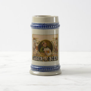 Lager Bier The Healthy Drink! Vintage Ad Beer Stein