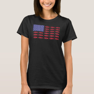 Lagermouth Bass Vintage Usa Fish American Flag Fis T-Shirt