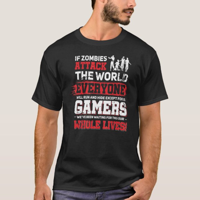 Lagging Console Gamer Design Video Game Player T-Shirt (Front)