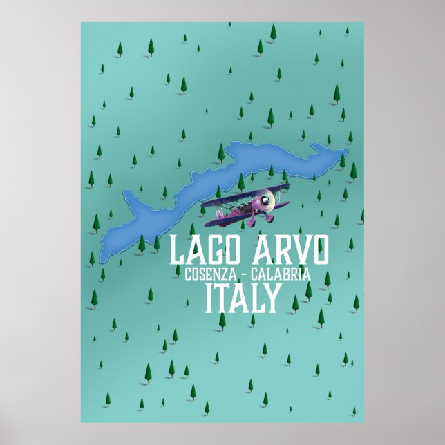 lago arvo Italy travel map Poster (Front)