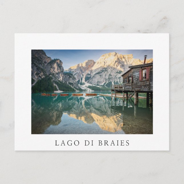 Lago di Braies in the Dolomites in Italy Postcard (Front)