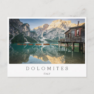 Lago di Braies in the Dolomites in italy Postcard