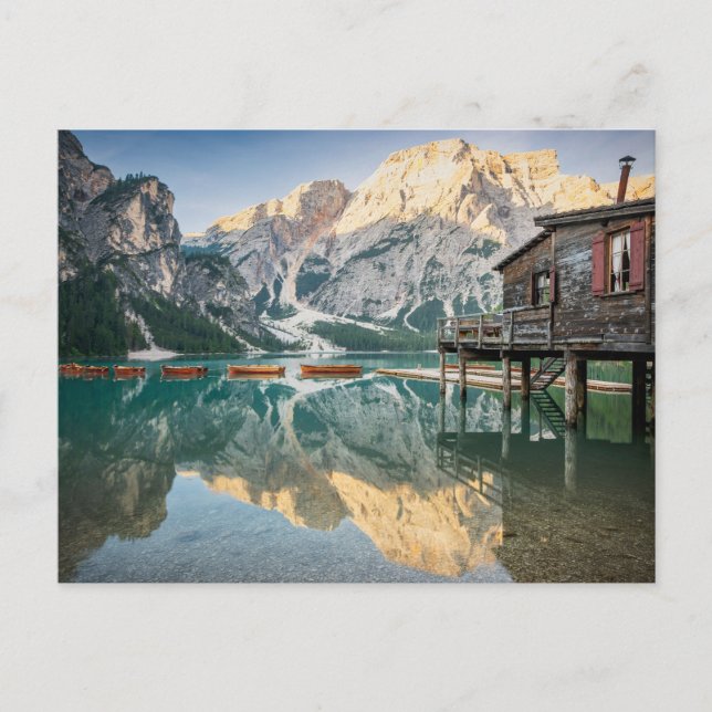 Lago di Braies in the Dolomites in Italy Postcard (Front)