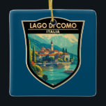 Lago di Como Italia Travel Art Badge Ceramic Ornament<br><div class="desc">Lake Como vector art design. Lake Como,  in Northern Italy’s Lombardy region,  is an upscale resort area known for its dramatic scenery,  set against the foothills of the Alps.</div>