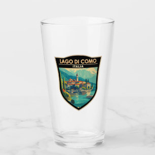 Lago di Como Italia Travel Art Badge Glass