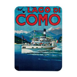 Lago Di Como Vintage Travel Poster Magnet