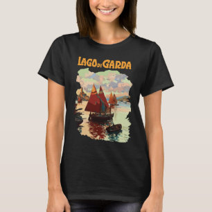 Lago di Garda Italy Sailing Red Travel T-Shirt