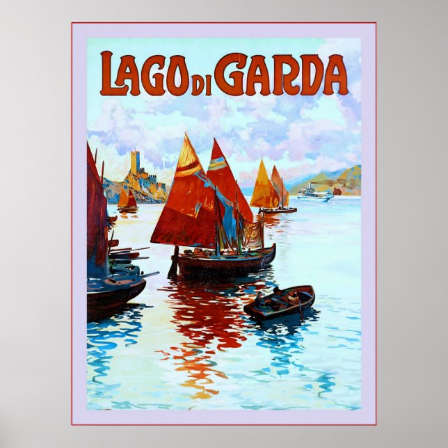 Lago di Garda ~ Vintage Italian Travel Poster (Front)