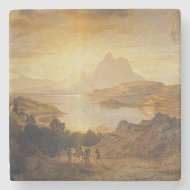 Lago di Lugano – Albert Zimmermann Stone Coaster (Front)