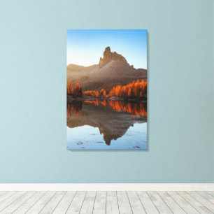 Lago Federa Italian Dolomites Autumn Sunrise Canvas Print